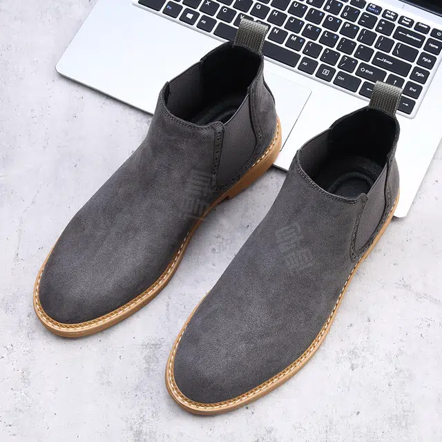 牛反绒 韩版大码英伦风舒适百搭短靴 短筒 马丁靴 男款