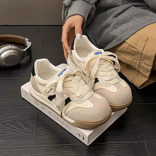 小众复古大头丑萌透气舒适面包鞋适合小个子日常通勤 耐磨轻便回弹 低帮 生活休闲鞋 女