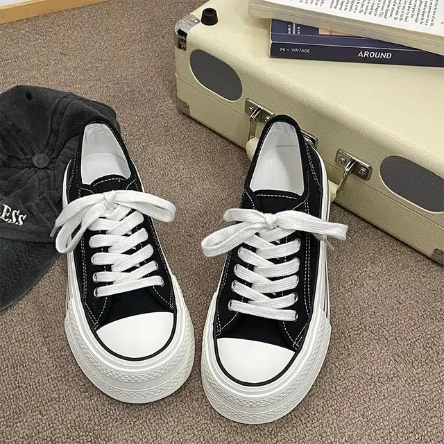 经典百搭厚底舒适通勤校园风 低帮 帆布鞋 女款