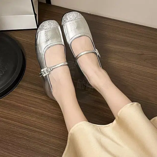 法式浅口夏季时尚潮流小香风配裙 平跟 玛丽珍鞋 女款