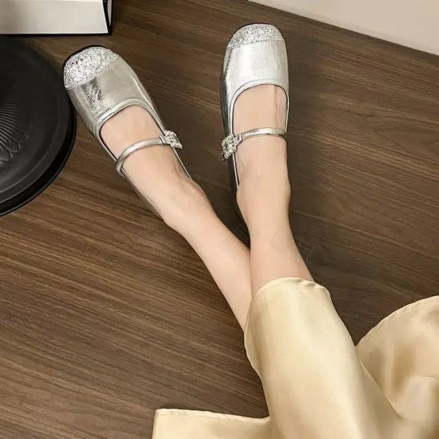 法式浅口夏季时尚潮流小香风配裙 平跟 玛丽珍鞋 女款