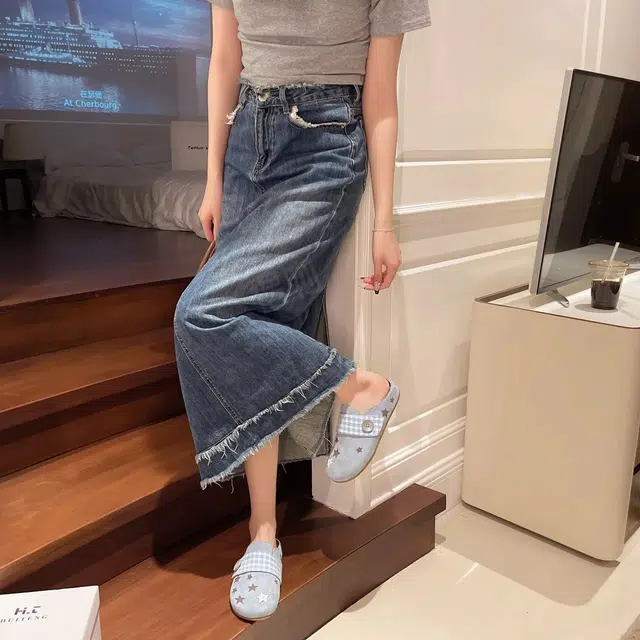 韩系小众法式复古可爱涂鸦设计外穿通勤百搭一脚蹬勃肯鞋 女款