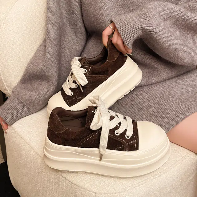 时尚百搭大头厚底增高女运动鞋 板鞋 女