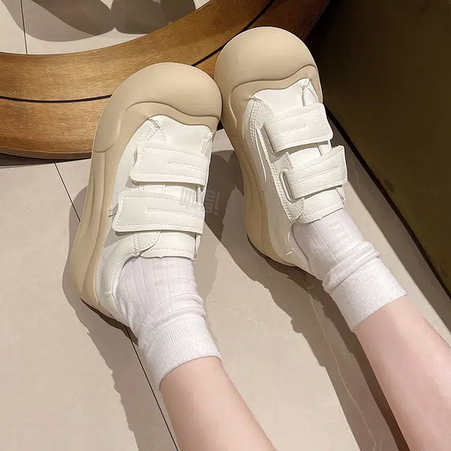 超纤皮 丑萌大头厚底魔术贴百搭软底 防滑耐磨轻便 低帮 生活休闲鞋 女款