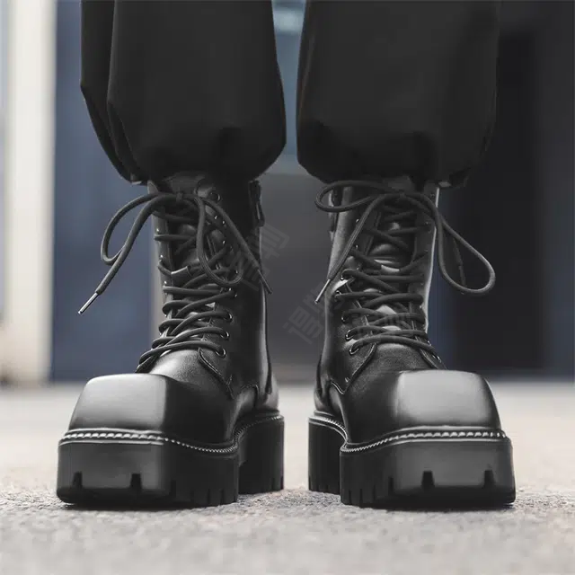 超纤皮 舒适简约小众英伦风厚底 短筒 经典马丁靴 男款