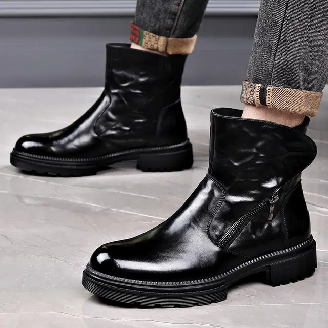 牛剖层革 英伦通勤舒适时尚经典潮流百搭 短靴 男款