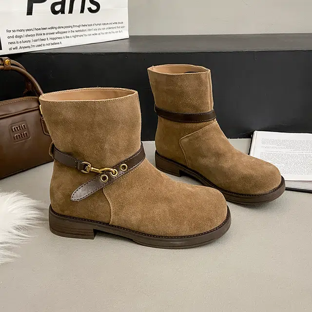 绒面 废土风显瘦潮流百搭休闲 短靴 女