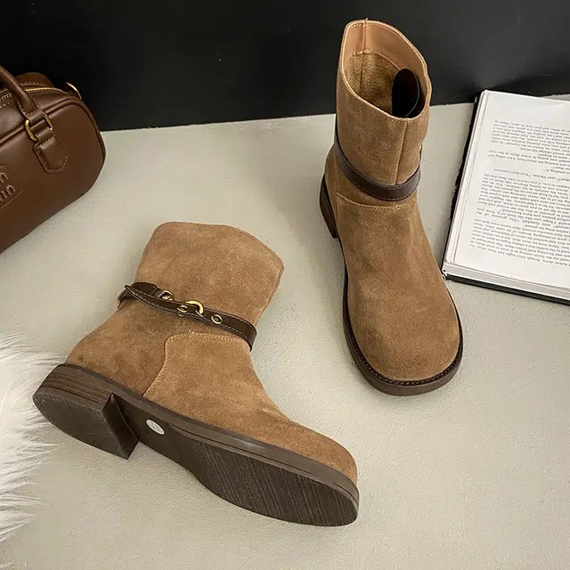 绒面 废土风显瘦潮流百搭休闲 短靴 女