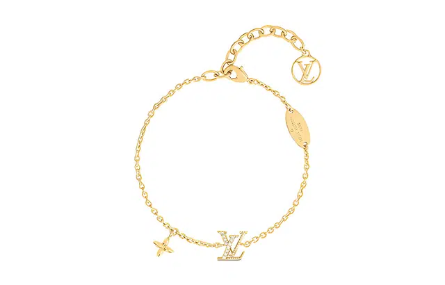 Louis Vuitton Hollow Logo Bracelet Gold