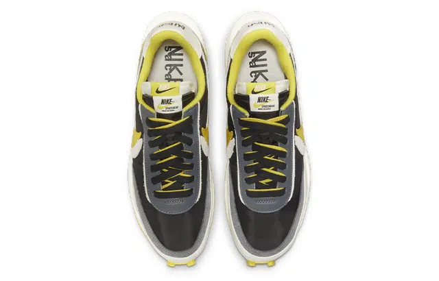 Sacai x UNDERCOVER x Nike LDWaffle black and bright citron