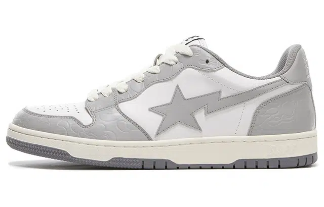 A BATHING APE Bape Court Sta Low White Grey