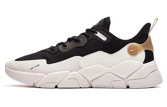 鸿星尔克 网面透气 低帮 休闲运动鞋 男款 黑色