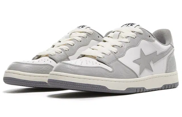 A BATHING APE Bape Court Sta Low White Grey