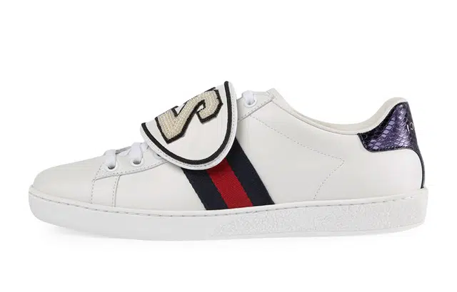 Gucci Leather Logo Lace-Up Sneakers White
