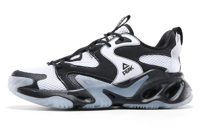 匹克 耐磨透气 低帮 跑步鞋 黑白