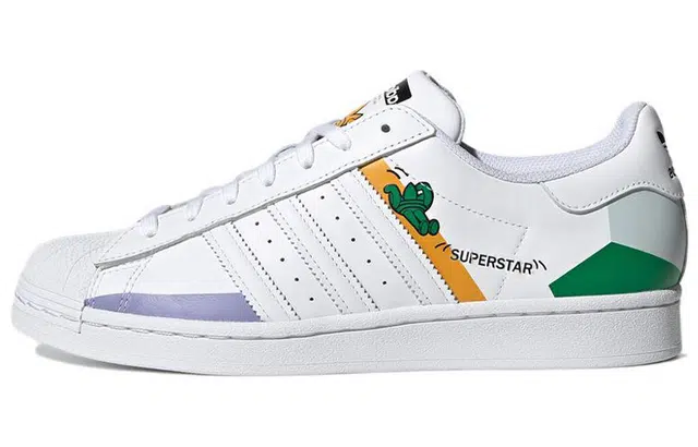 adidas Superstar White Grey Green