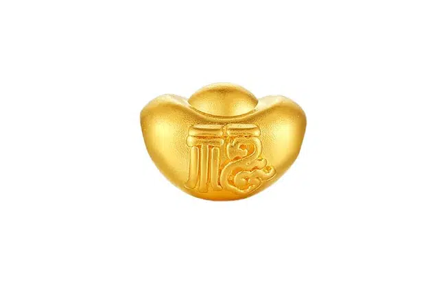 【七夕节礼物】周大福 珠宝首饰福字元宝足金黄金双色编织手绳 男女同款