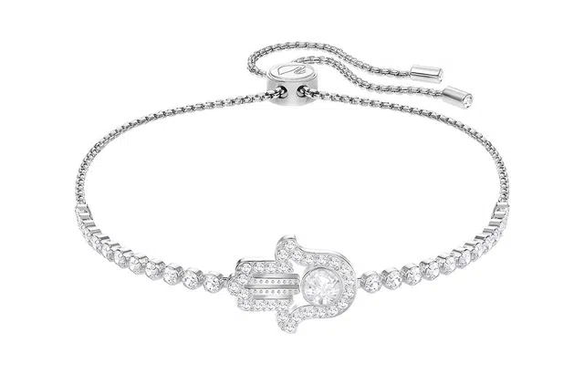 Swarovski Subtle Hamsa Bracelet White