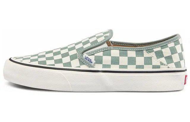 Vans Slip-On Green White Checkerboard