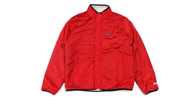 Supreme FW18 Reversible Logo Fleece Jacket Natural
