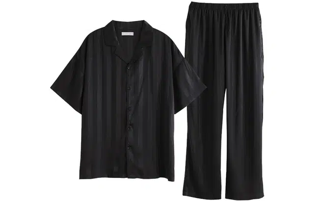 同语 凉感丝男士冰丝睡衣 夏季薄款宽松两件套 男女同款 家居套装