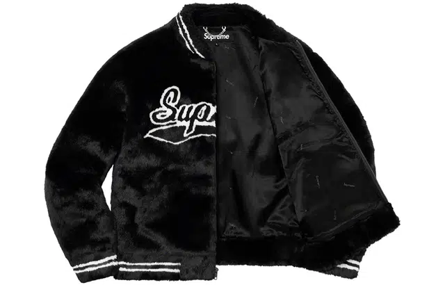 Supreme SS20 Week 1 Faux Fur Varsity Jacket