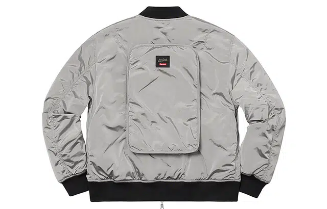 Supreme SS19 x Jean Paul Gaultier Reversible Backpack MA-1 Silver