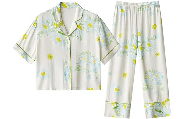 怡吾色 自然系列 秋冬款家居服套装  清新自然花卉印花 睡衣女款