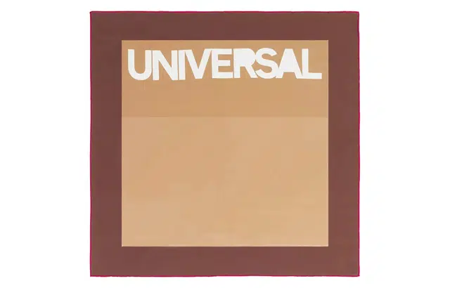 Burberry Slogan Print Cotton Scarf Deep Mocha