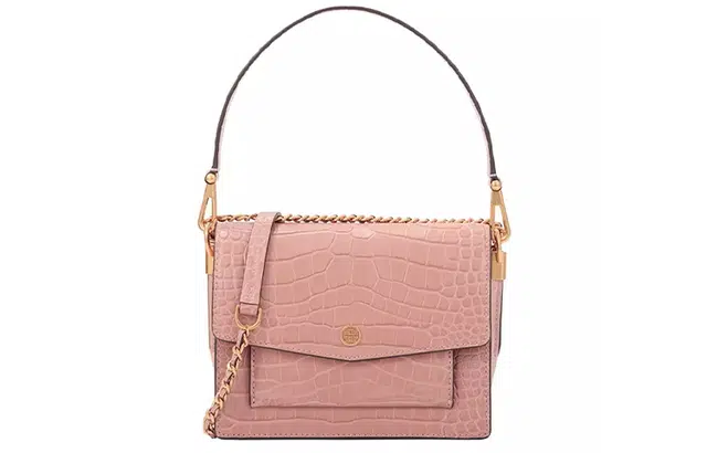 Tory Burch Robinson Croc Embossed Small
