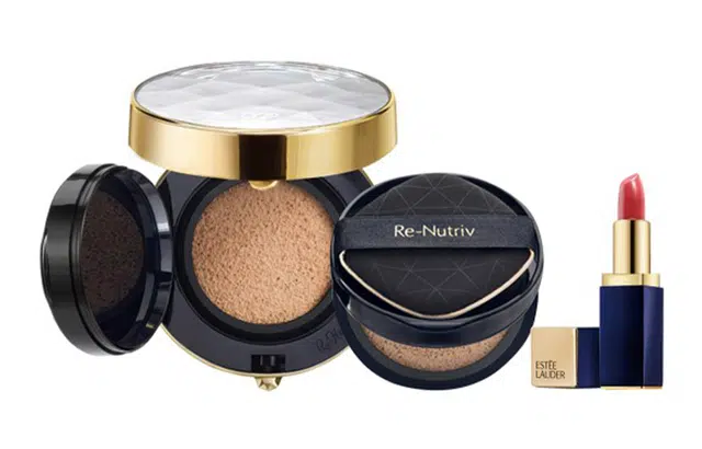 雅诗兰黛 白金级奢宠光璨气垫粉底液一盒两芯 遮瑕滋润 口红套装