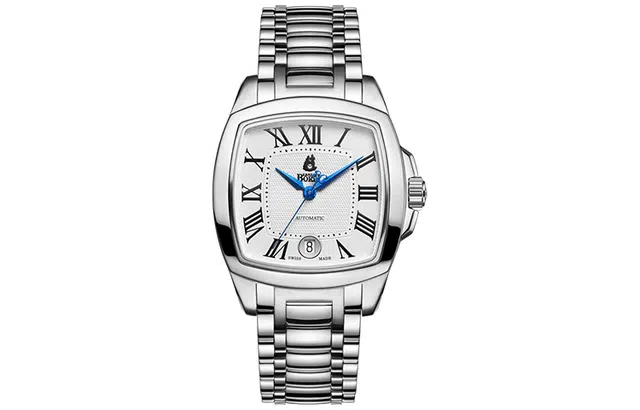 ERNEST BOREL Legend Series Automatic Square Business Watch 37mm White Dial Stainless Steel