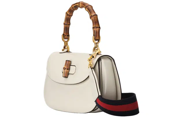 Gucci Bamboo Small Shoulder Bag White