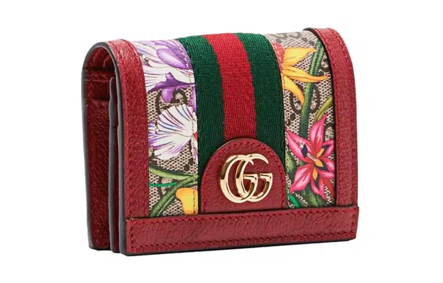 Gucci Floral Logo Stripe Wallet
