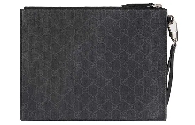 Gucci Wolf Print Canvas Clutch