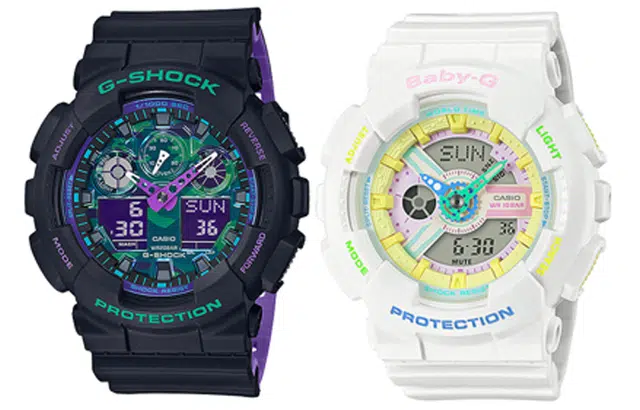 Casio G-Shock GA-100BL-1A & Baby-G BA-110TM-7A
