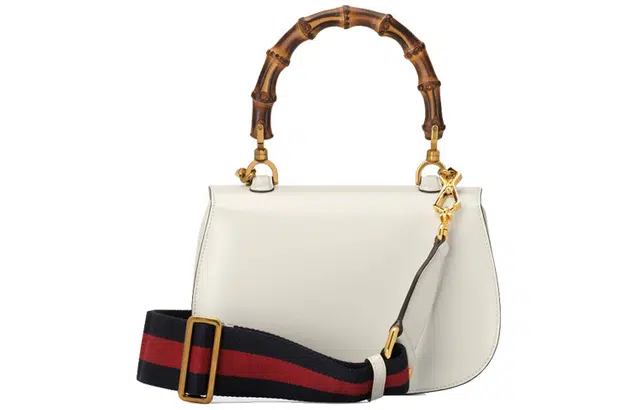 Gucci Bamboo Small Shoulder Bag White