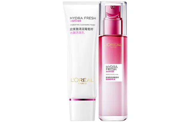 欧莱雅 膜力水葡萄籽 护肤套装 保湿修护补水抗氧化清洁