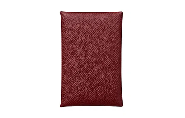 HERMES Calvi Logo Epsom 55 RougeH