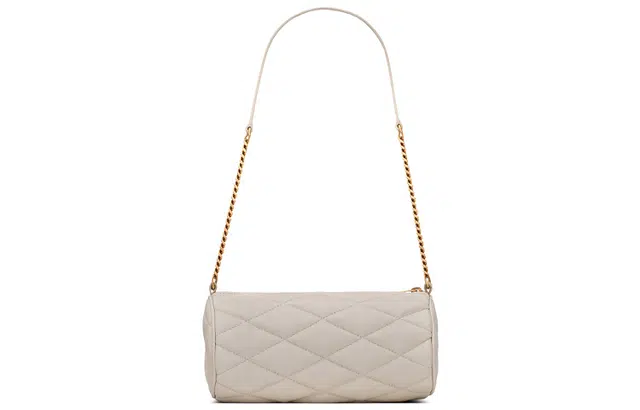 Saint Laurent Logo Chain Mini Cylinder Bag White