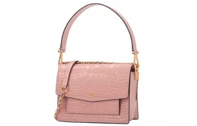Tory Burch Robinson Croc Embossed Small