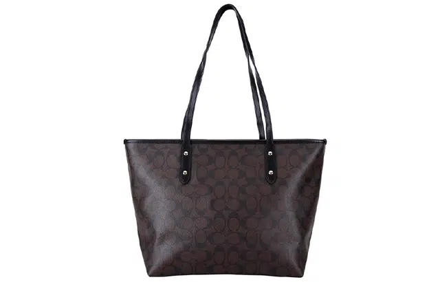 Glamorous large tote weekender bag in black weave