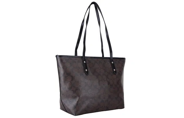 Glamorous large tote weekender bag in black weave