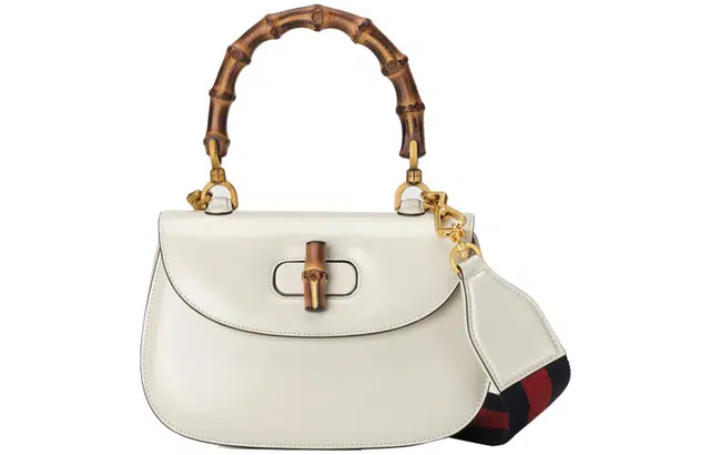 Gucci Bamboo Small Shoulder Bag White