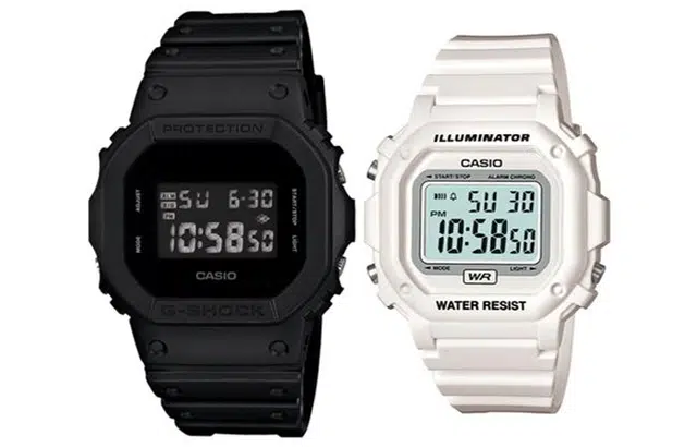 CASIO G-SHOCK DW-5600BB-1DR+ F108WHC-7B