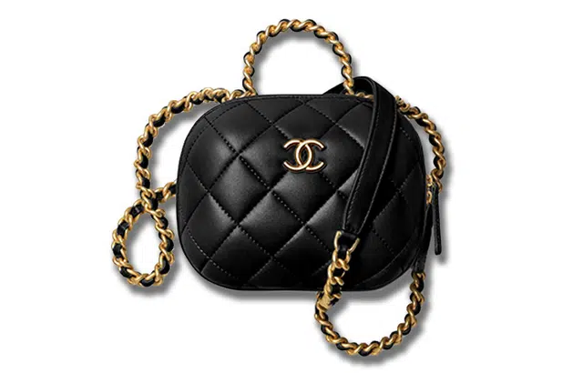 CHANEL Classic Flap Bag Small Black Lambskin Gold Chain