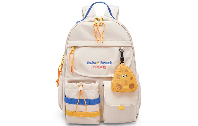 音魅 芝士奶油新款大容量日韩初高中学生上课 牛津纺 旅行包书包背包双肩包 大号 女款 白色