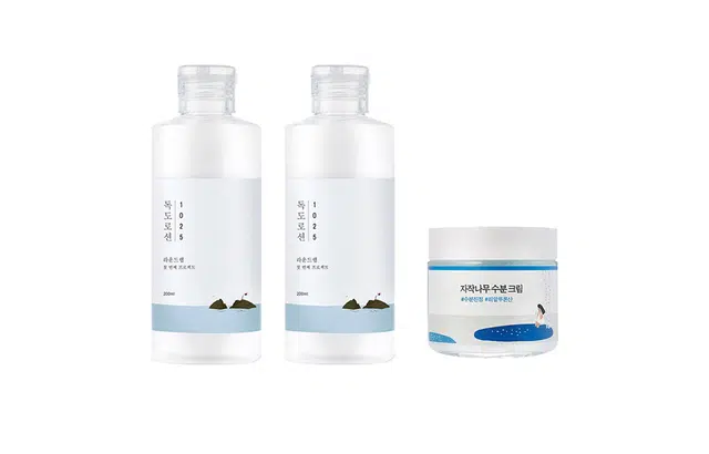 柔恩莱 独岛水乳温和保湿控油修护敏感肌爽肤水乳液护肤套装 补水