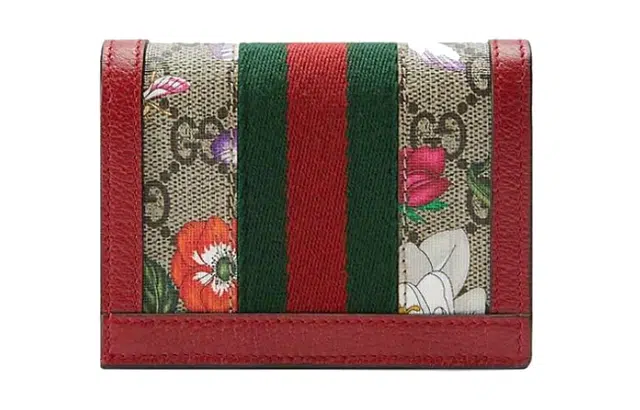 Gucci Floral Logo Stripe Wallet