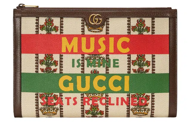 Gucci 100th Anniversary Logo Clutch Ivory/Brown